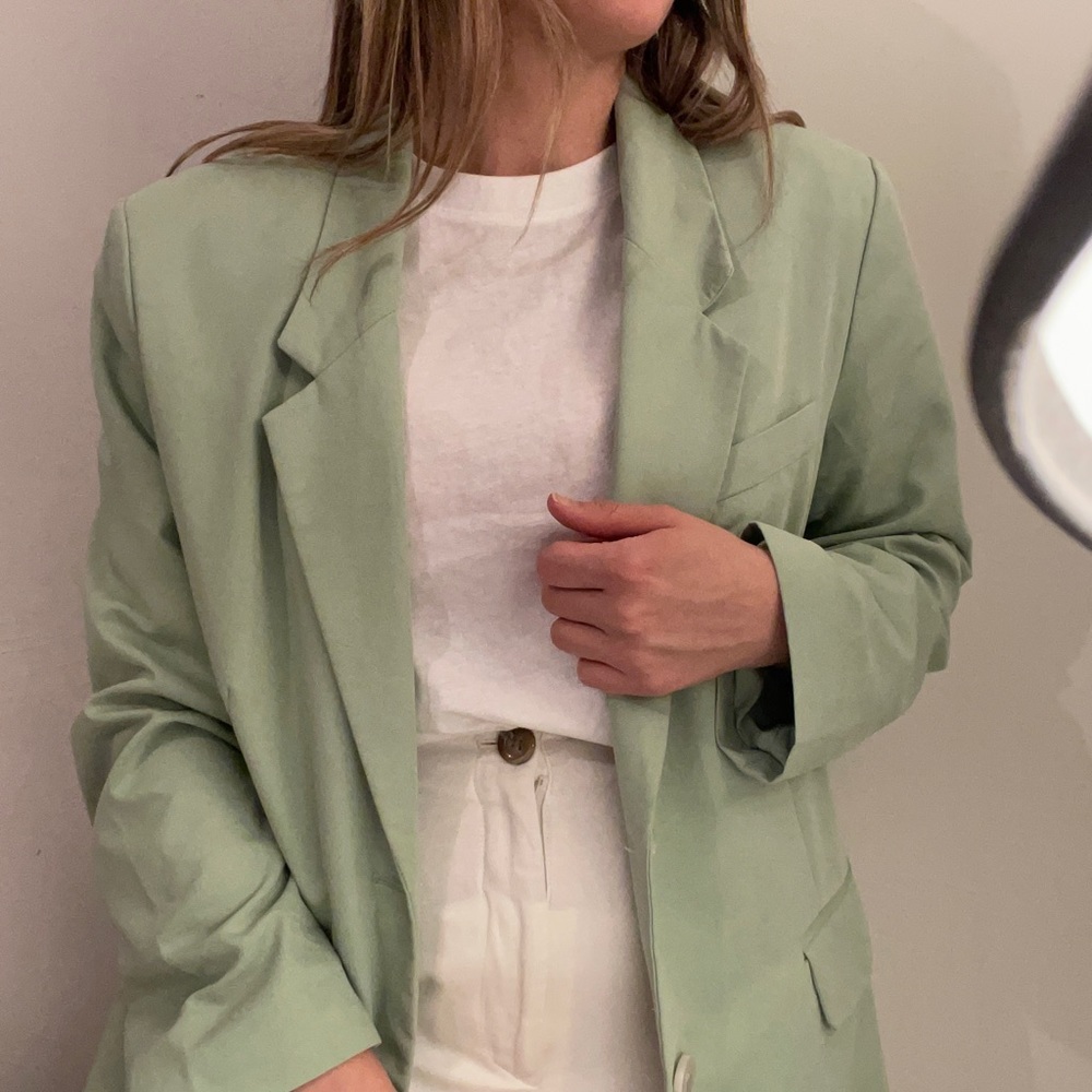 H&M Light Green Oversized Jacket